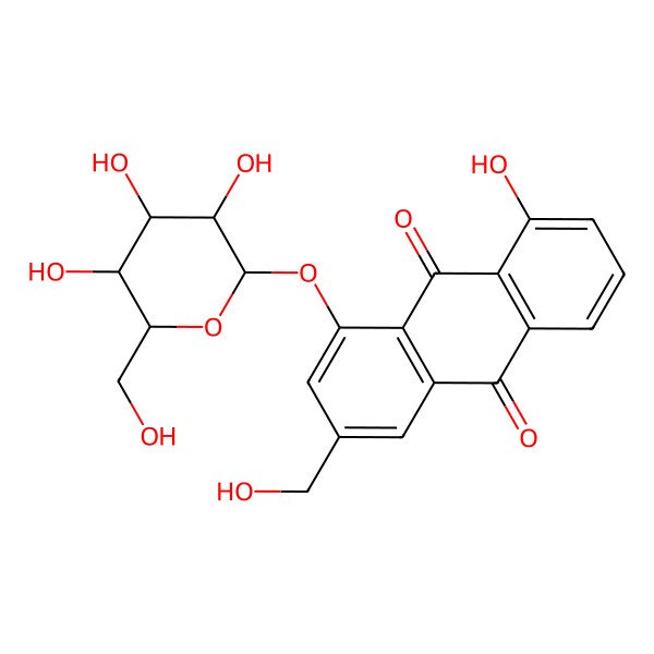 2D Structure of aloe-emodin-1-O-beta-D-glucopyranoside