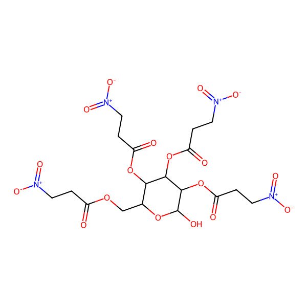 2D Structure of [(2R,3R,4S,5R,6S)-6-hydroxy-3,4,5-tris(3-nitropropanoyloxy)oxan-2-yl]methyl 3-nitropropanoate