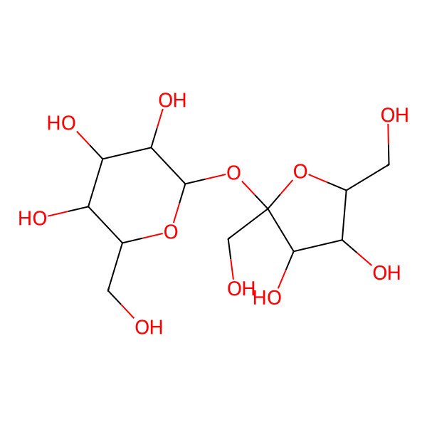 2D Structure of alpha-D-Glucopyranoside, beta-D-fructofuranosyl