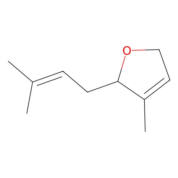 2D Structure of (2S)-3-methyl-2-(3-methylbut-2-enyl)-2,5-dihydrofuran 2D Structure of (2S)-3-methyl-2-(3-methylbut-2-enyl)-2,5-dihydrofuran