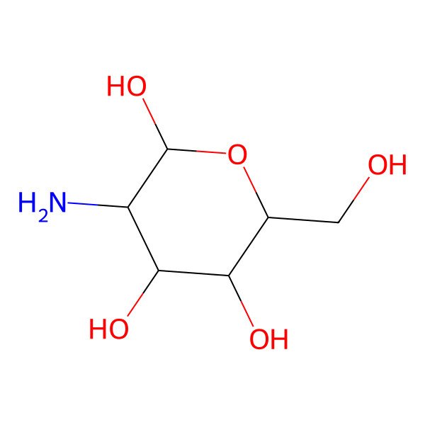 2D Structure of alpha-GLUCOSAMINE, D- 2D Structure of alpha-GLUCOSAMINE, D-