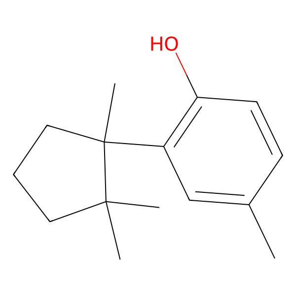 2D Structure of 4-methyl-2-[(1S)-1,2,2-trimethylcyclopentyl]phenol