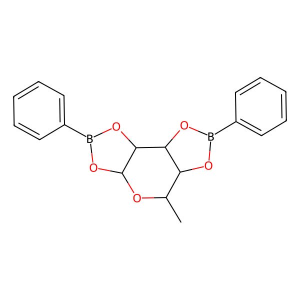 2D Structure of alpha-L-Fucopyranose 1,2:3,4-bis(benzeneboronate) 2D Structure of alpha-L-Fucopyranose 1,2:3,4-bis(benzeneboronate)