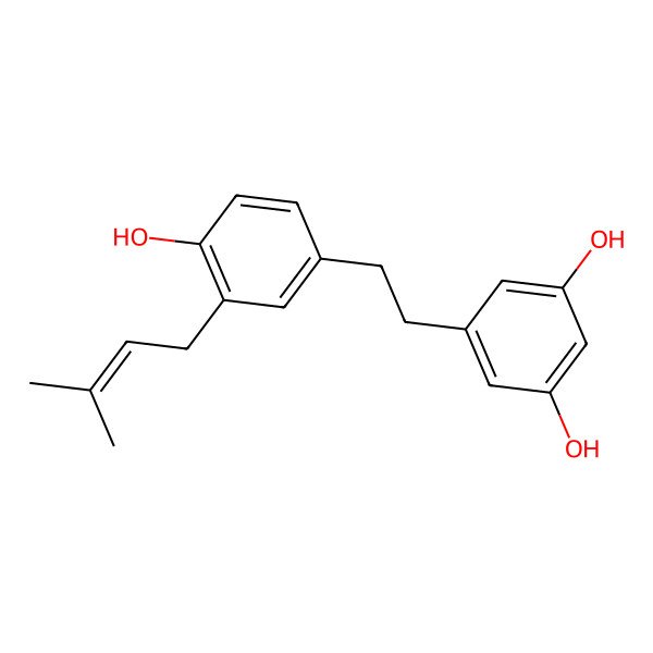 2D Structure of alpha,beta-Dihydro-3,5,4'-trihydroxy-5'-isopentenylstilbene