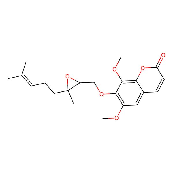 2D Structure of 6,8-Dimethoxy-7-[[3-methyl-3-(4-methylpent-3-enyl)oxiran-2-yl]methoxy]chromen-2-one