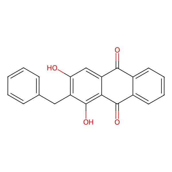 2D Structure of Anthraquinone, 2-benzyl-1,3-dihydroxy-