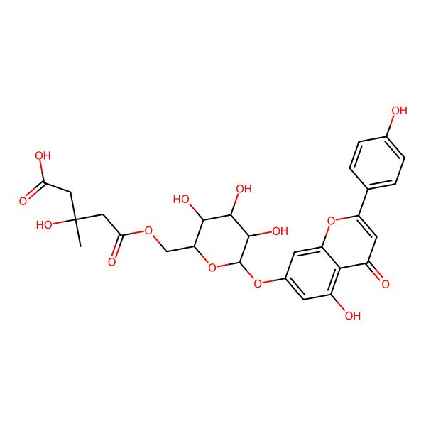 2D Structure of Apigenin 7-[6''-(3-Hydroxy-3-methylglutaryl)glucoside]