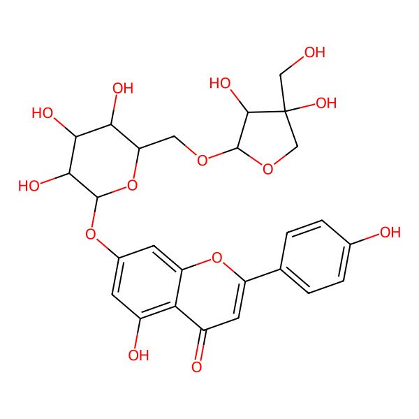 2D Structure of Apigenin 7-apiosylglucoside 2D Structure of Apigenin 7-apiosylglucoside