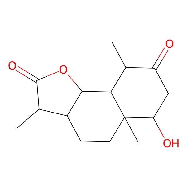 2D Structure of (3S,3aS,5aR,6R,9S,9aS,9bS)-6-hydroxy-3,5a,9-trimethyl-3a,4,5,6,7,9,9a,9b-octahydro-3H-benzo[g][1]benzofuran-2,8-dione