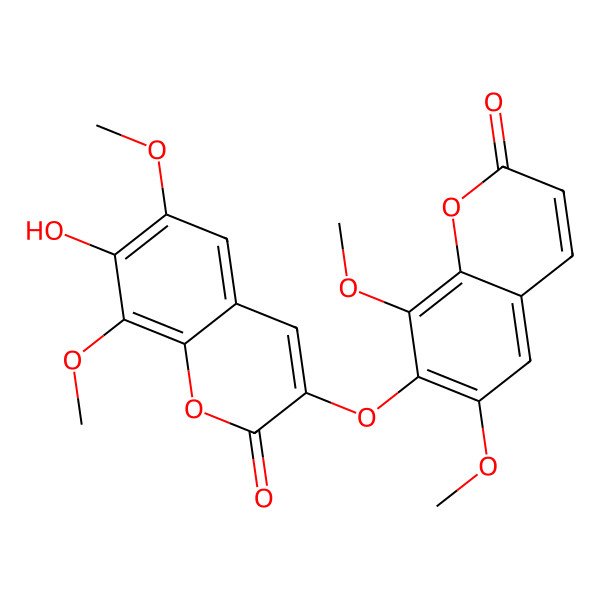 2D Structure of 3-(6,8-Dimethoxy-2-oxochromen-7-yl)oxy-7-hydroxy-6,8-dimethoxychromen-2-one 2D Structure of 3-(6,8-Dimethoxy-2-oxochromen-7-yl)oxy-7-hydroxy-6,8-dimethoxychromen-2-one