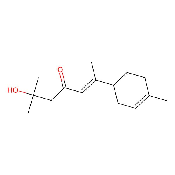 2D Structure of (Z)-6-hydroxy-6-methyl-2-[(1R)-4-methylcyclohex-3-en-1-yl]hept-2-en-4-one