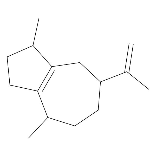 2D Structure of Azulene, 1,2,3,4,5,6,7,8-octahydro-1,4-dimethyl-7-(1-methylethenyl)-, (1S,4S,7R)-