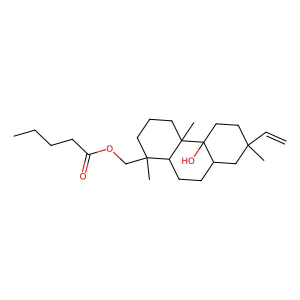 2D Structure of [(1R,8aalpha,10abeta)-7alpha-Ethenyltetradecahydro-1,4aalpha,7-trimethyl-4balpha-hydroxyphenanthrene]-1alpha-methanol alpha-pentanoate