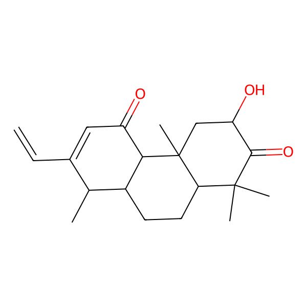 2D Structure of (4aS,8aS)-7-ethenyl-3-hydroxy-1,1,4a,8-tetramethyl-3,4,4b,8,8a,9,10,10a-octahydrophenanthrene-2,5-dione