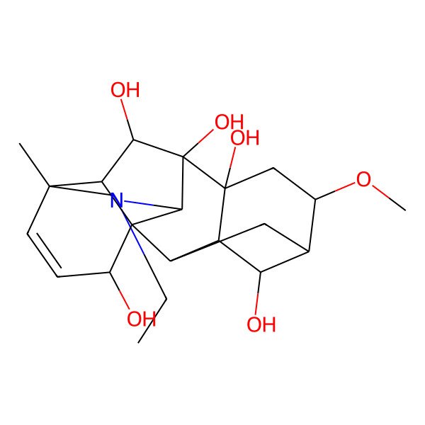 2D Structure of (2R,3R,4S,5S,6S,8R,13R,17R,18S)-11-ethyl-6-methoxy-13-methyl-11-azahexacyclo[7.7.2.12,5.01,10.03,8.013,17]nonadec-14-ene-4,8,9,16,18-pentol
