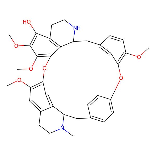 2D Structure of (14S)-9,20,21,25-tetramethoxy-30-methyl-7,23-dioxa-15,30-diazaheptacyclo[22.6.2.23,6.18,12.114,18.027,31.022,33]hexatriaconta-3(36),4,6(35),8,10,12(34),18(33),19,21,24,26,31-dodecaen-19-ol
