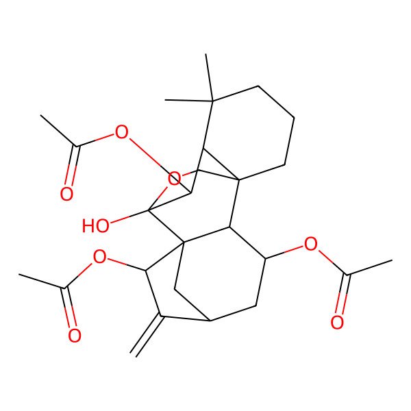 2D Structure of [(2S,5S,7R,8S,9R,10S,11R)-7,10-diacetyloxy-9-hydroxy-12,12-dimethyl-6-methylidene-17-oxapentacyclo[7.6.2.15,8.01,11.02,8]octadecan-3-yl] acetate