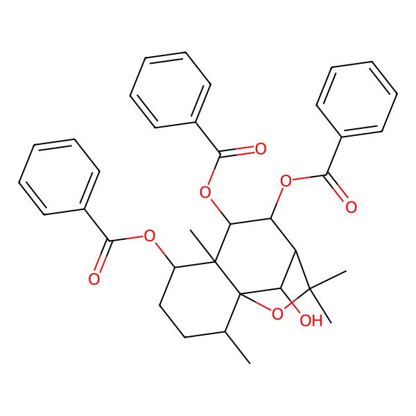 2D Structure of [(1S,2R,5S,6S,7S,8R,9S,12R)-7,8-dibenzoyloxy-12-hydroxy-2,6,10,10-tetramethyl-11-oxatricyclo[7.2.1.01,6]dodecan-5-yl] benzoate