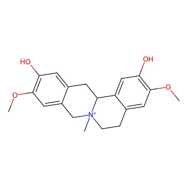 2D Structure of (13aR)-3,10-dimethoxy-7-methyl-6,8,13,13a-tetrahydro-5H-isoquinolino[2,1-b]isoquinolin-7-ium-2,11-diol