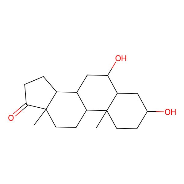 2D Structure of (3R,5S,6S,8R,9S,10R,13S,14S)-3,6-dihydroxy-10,13-dimethyl-1,2,3,4,5,6,7,8,9,11,12,14,15,16-tetradecahydrocyclopenta[a]phenanthren-17-one