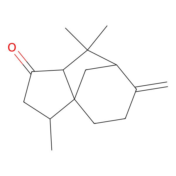 2D Structure of (3R)-3beta,8,8-Trimethyl-6-methylene-3,3a,4,5,6,7,8,8abeta-octahydro-3aalpha,7alpha-methanoazulene-1(2H)-one