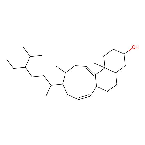 2D Structure of (1E,2S,5S,7S,10S,11E,14R,15S)-14-[(2R,5R)-5-ethyl-6-methylheptan-2-yl]-2,15-dimethyltricyclo[8.7.0.02,7]heptadeca-1(17),11-dien-5-ol