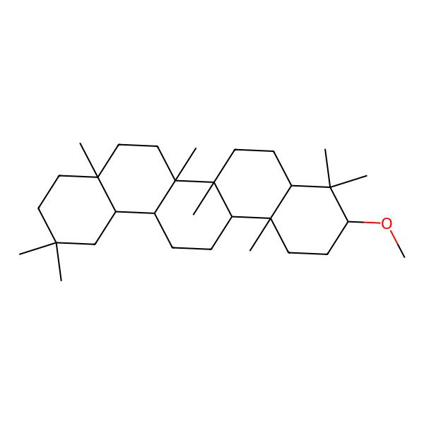 2D Structure of (3S,6aR,6aR,6bR,8aR,14aR,14bR)-3-methoxy-4,4,6a,6b,8a,11,11,14b-octamethyl-1,2,3,4a,5,6,6a,7,8,9,10,12,12a,13,14,14a-hexadecahydropicene