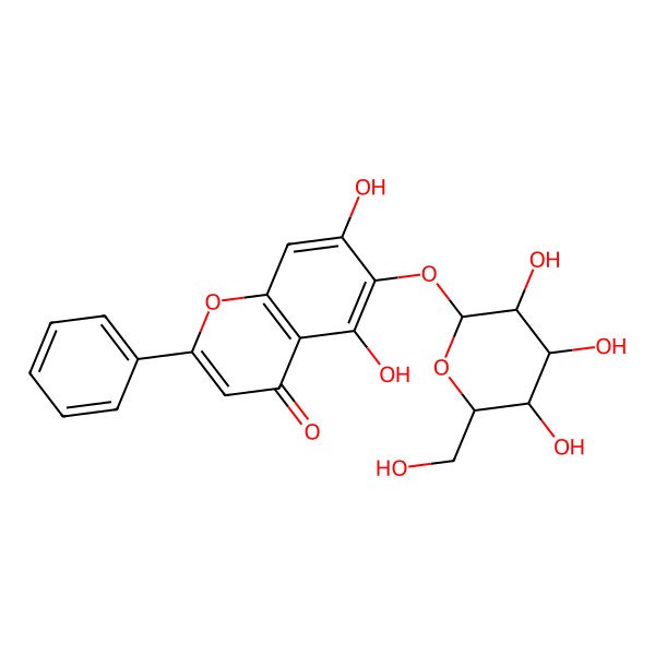 2D Structure of Baicalein 6-O-glucoside