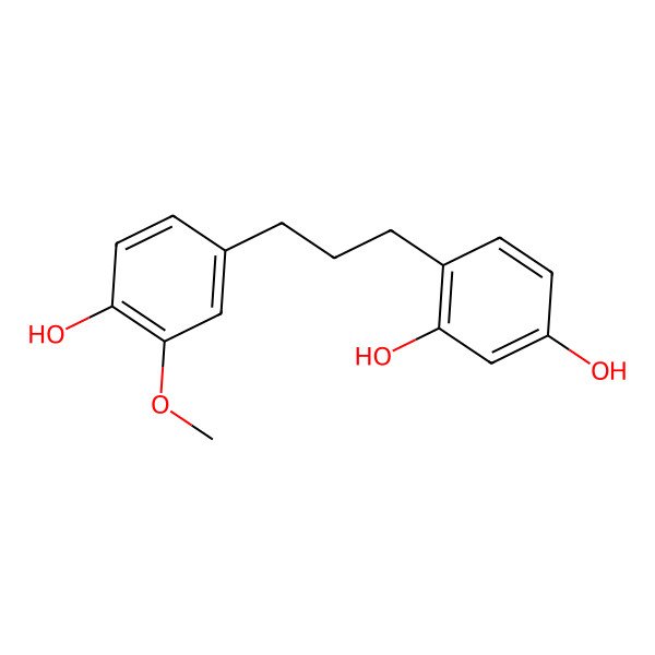 2D Structure of 4-[3-(4-Hydroxy-3-methoxyphenyl)propyl]benzene-1,3-diol
