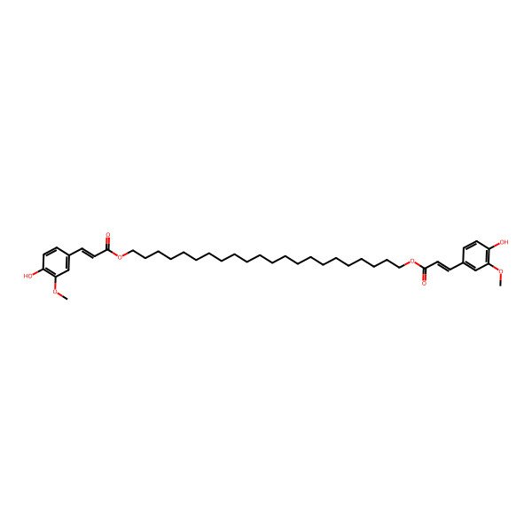 2D Structure of 22-[(E)-3-(4-hydroxy-3-methoxyphenyl)prop-2-enoyl]oxydocosyl (Z)-3-(4-hydroxy-3-methoxyphenyl)prop-2-enoate