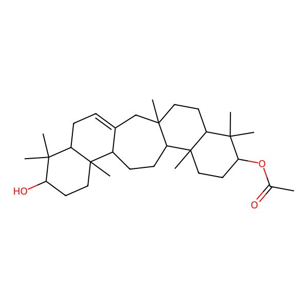 2D Structure of [(3S,8S,11R,15S,19R,21R)-19-hydroxy-3,7,7,11,16,20,20-heptamethyl-8-pentacyclo[13.8.0.03,12.06,11.016,21]tricos-1(23)-enyl] acetate