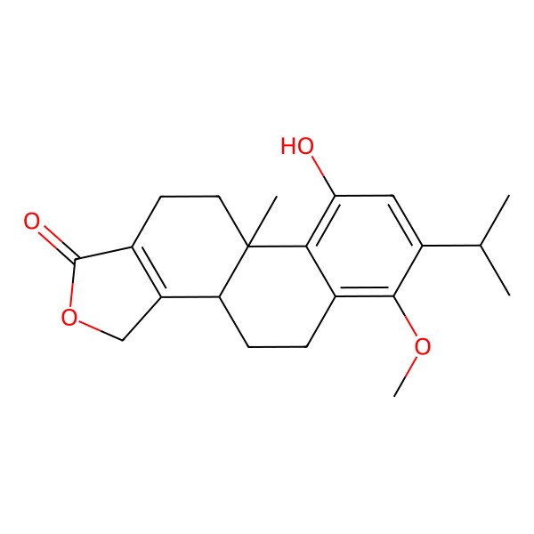 2D Structure of 9-Hydroxy-6-methoxy-9b-methyl-7-propan-2-yl-3,3b,4,5,10,11-hexahydronaphtho[2,1-e][2]benzofuran-1-one