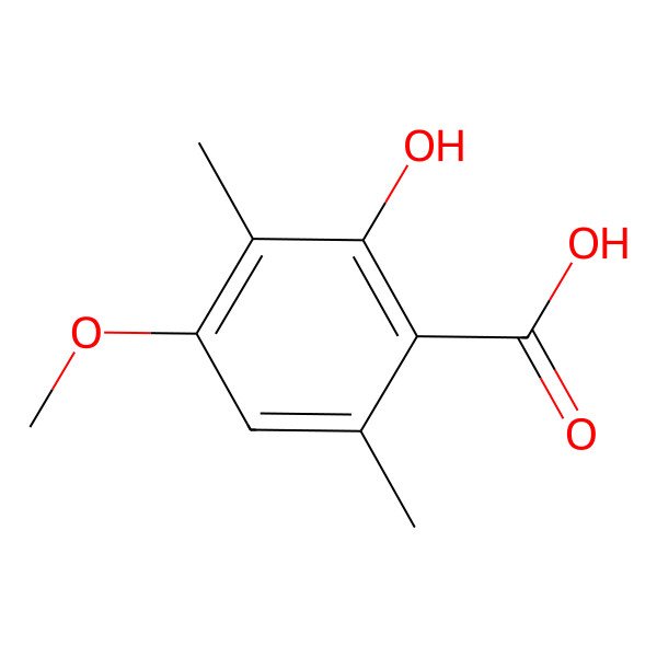 2D Structure of Benzoic acid, 2-hydroxy-4-methoxy-3,6-dimethyl-