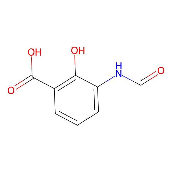 2D Structure of Benzoic acid, 3-(formylamino)-2-hydroxy-