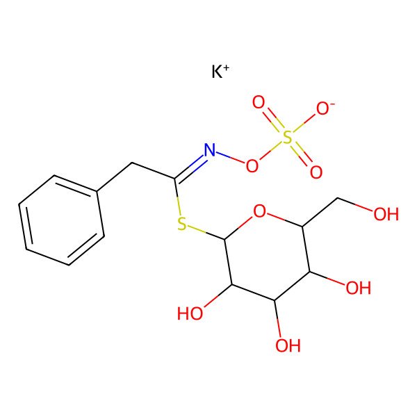 2D Structure of Benzylglucosinolate (potassium)