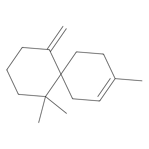 2D Structure of 3,7,7-Trimethyl-11-methylidenespiro[5.5]undec-2-ene