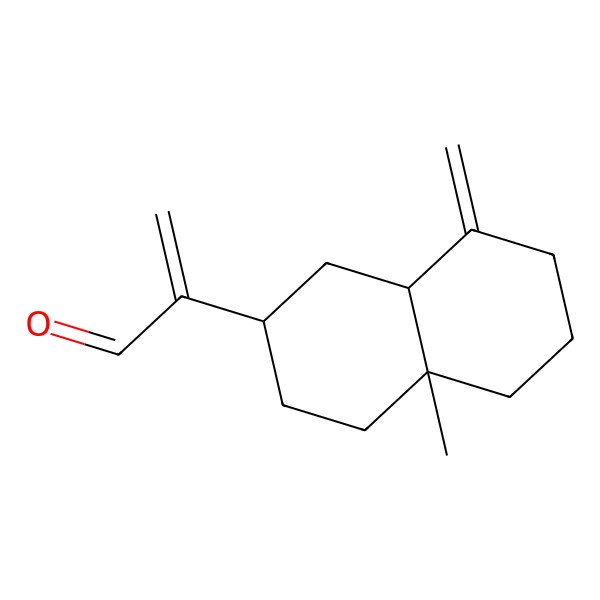 2D Structure of 2-[(2R,4aR,8aS)-4a-methyl-8-methylidene-1,2,3,4,5,6,7,8a-octahydronaphthalen-2-yl]prop-2-enal
