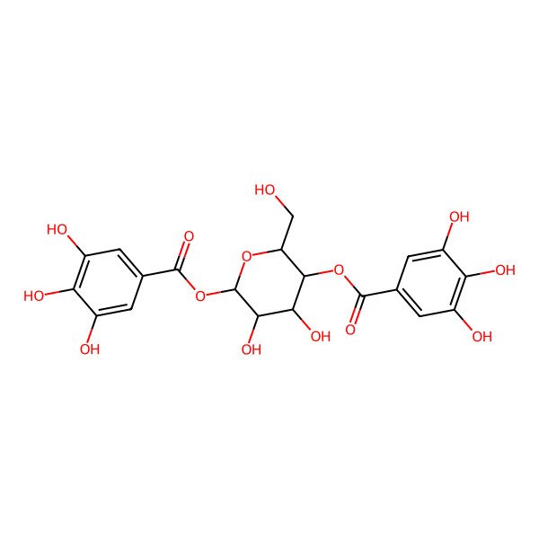 2D Structure of galloyl(-4)Glc(b)-O-galloyl