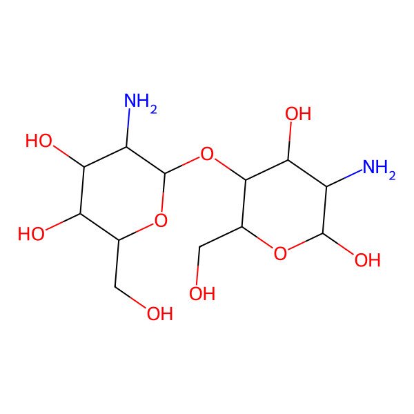 2D Structure of beta-D-glucosaminyl-(1->4)-beta-D-glucosamine