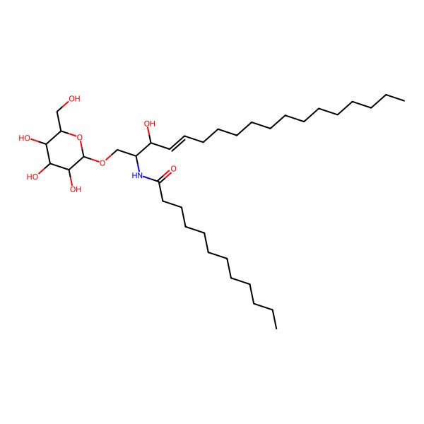2D Structure of beta-D-glucosyl-N-(dodecanoyl)sphingosine