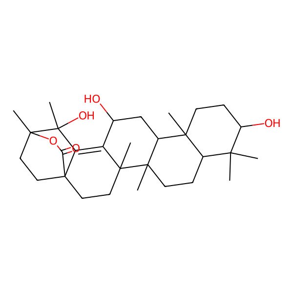 2D Structure of (1R,4S,5R,8R,10S,13R,14R,16R,19S,20S)-10,16,19-trihydroxy-4,5,9,9,13,19,20-heptamethyl-21-oxahexacyclo[18.2.2.01,18.04,17.05,14.08,13]tetracos-17-en-22-one