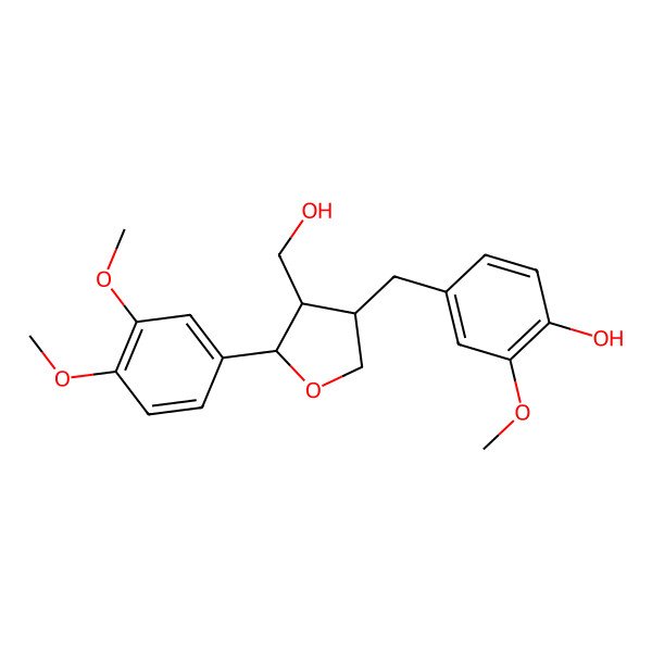 2D Structure of 3-Furanmethanol, 2-(3,4-dimethoxyphenyl)tetrahydro-4-((4-hydroxy-3-methoxyphenyl)methyl)-, (2S,3R,4R)- 2D Structure of 3-Furanmethanol, 2-(3,4-dimethoxyphenyl)tetrahydro-4-((4-hydroxy-3-methoxyphenyl)methyl)-, (2S,3R,4R)-