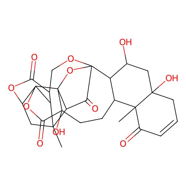 2D Structure of (1R,2S,5R,8S,9R,14S,16R,17S,18R,21R,24R,26S,27R)-5,14,16-trihydroxy-2,9,26-trimethyl-3,19,23,28-tetraoxaoctacyclo[16.9.1.118,27.01,5.02,24.08,17.09,14.021,26]nonacos-11-ene-4,10,22,29-tetrone