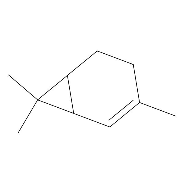 2D Structure of Bicyclo(4.1.0)hept-2-ene, 3,7,7-trimethyl-, (1S-cis)-