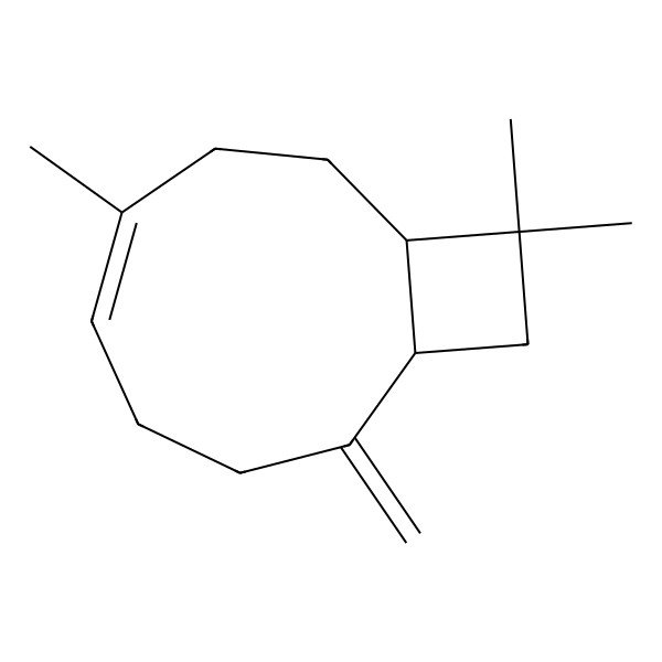 2D Structure of Bicyclo(7.2.0)undec-4-ene, 4,11,11-trimethyl-8-methylene-, (1S,4E,9R)-