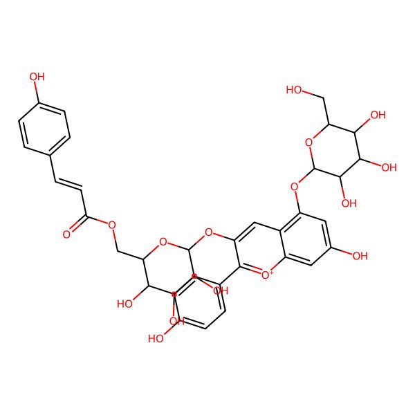 2D Structure of Bis(demalonyl)monardaein cation