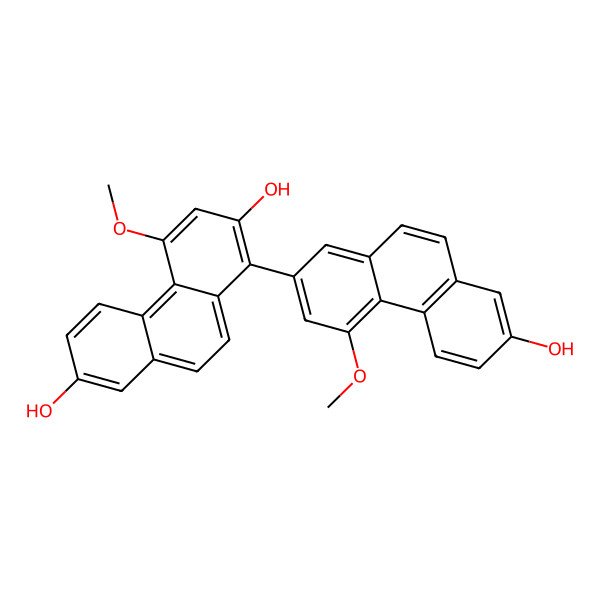 2D Structure of 1-(7-Hydroxy-4-methoxyphenanthren-2-yl)-4-methoxyphenanthrene-2,7-diol