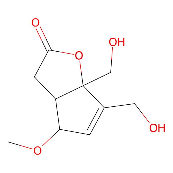 2D Structure of (3aS,4R,6aS)-6,6a-bis(hydroxymethyl)-4-methoxy-3a,4-dihydro-3H-cyclopenta[b]furan-2-one