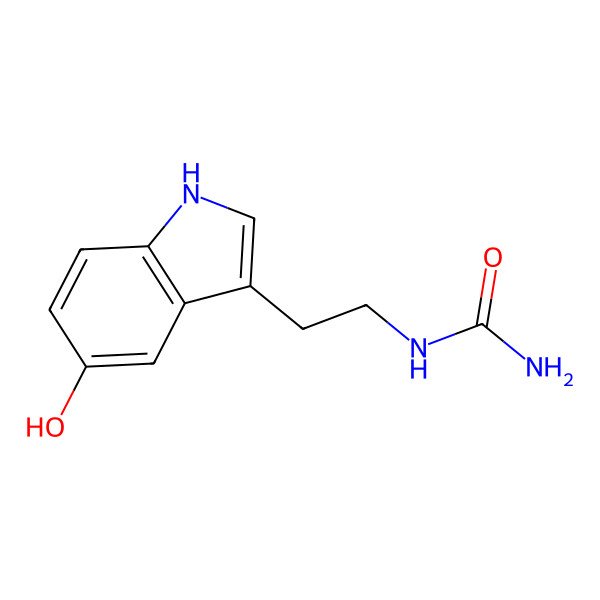 2D Structure of 2-(5-hydroxy-1H-indol-3-yl)ethylurea