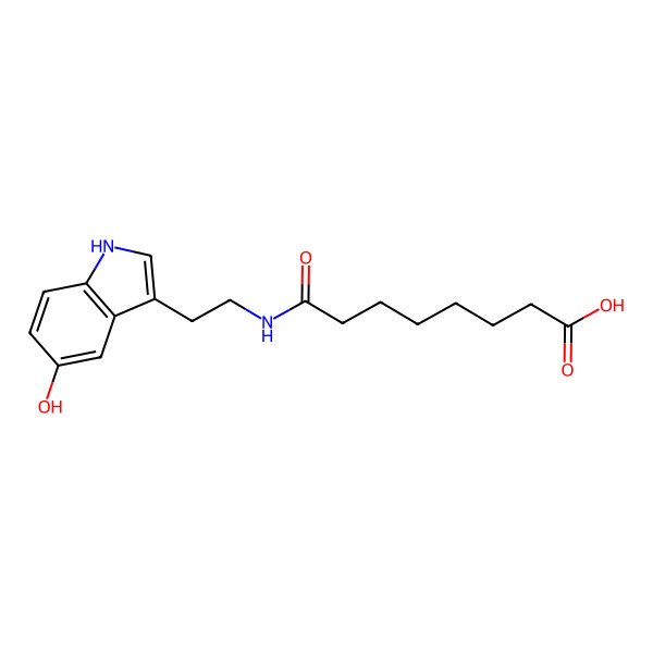 2D Structure of 8-[2-(5-hydroxy-1H-indol-3-yl)ethylamino]-8-oxooctanoic acid